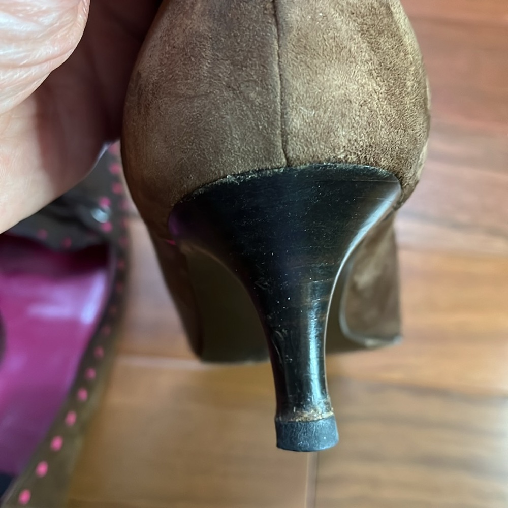 Coach Suede Jude Tassel Kitten Heel Pumps - Picture 8 of 11